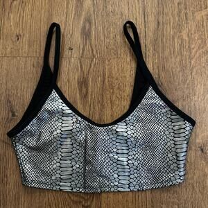 J. Valentine Silver Cropped Sleeveless Rave festival Top Small/ Medium unpadded